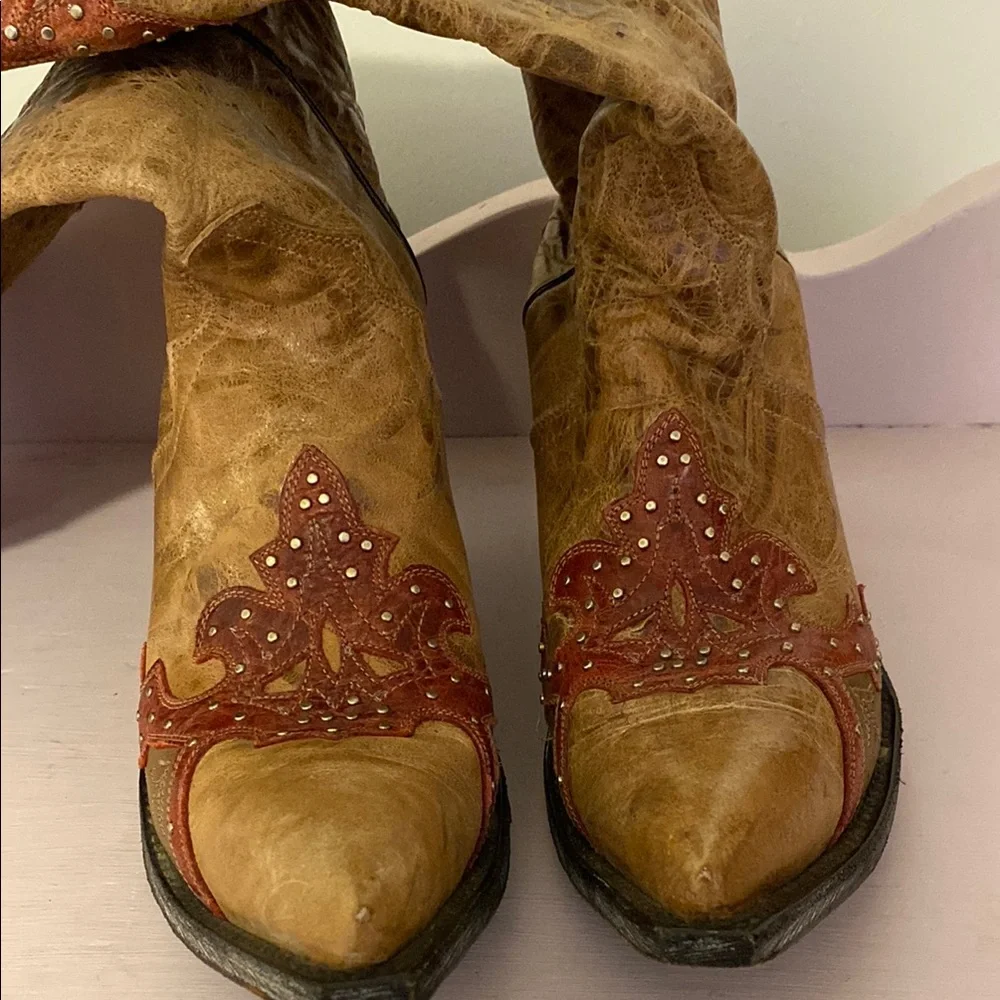 Sterling River Boots Brown and Red Western Boots. - Picture 1 of 11